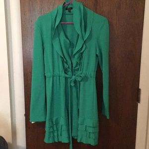Green Cupio ruffle jacket
